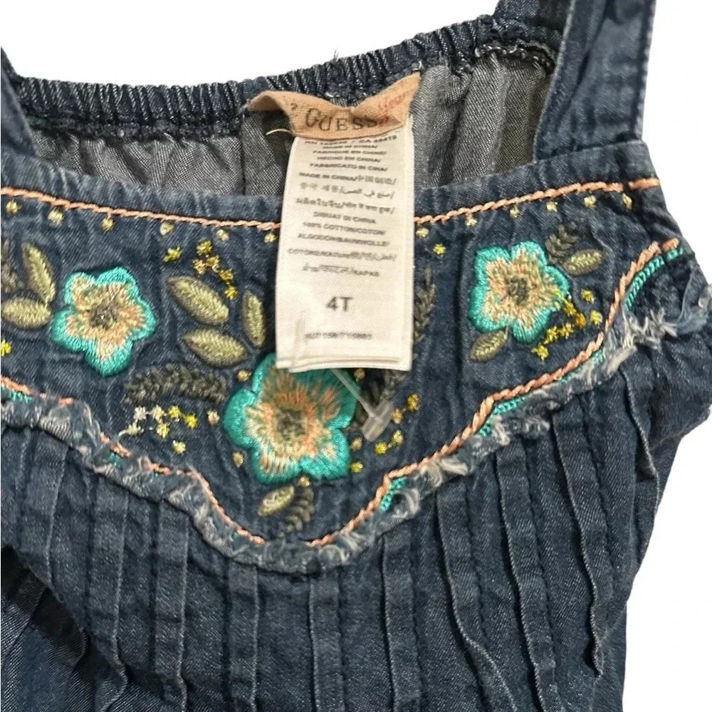 Guess Kids Girl’s Embroidered Denim Dress - Picture 4 of 5